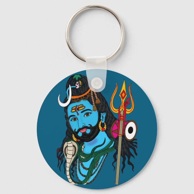Chaveiro Pingente com Rosto de Shiva (Frente)