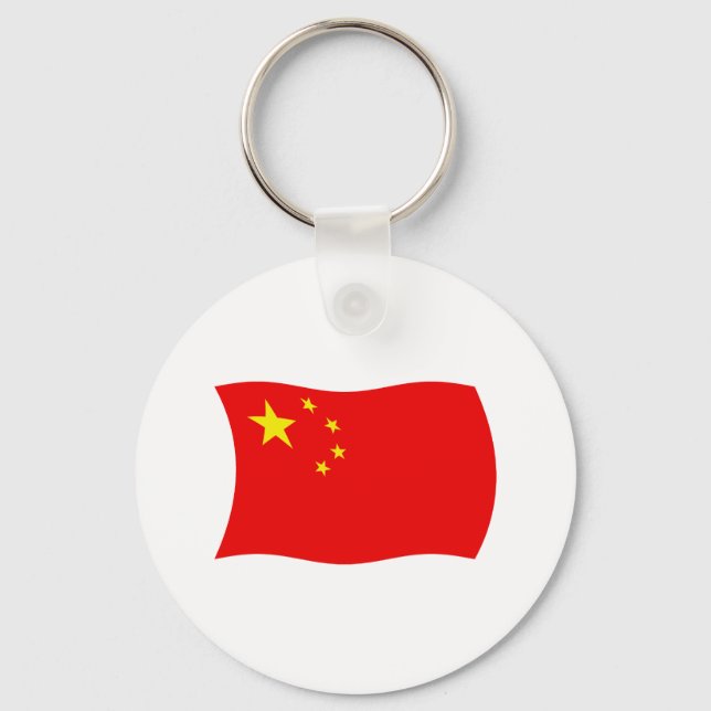 Chaveiro Pingente da Bandeira da China (Frente)