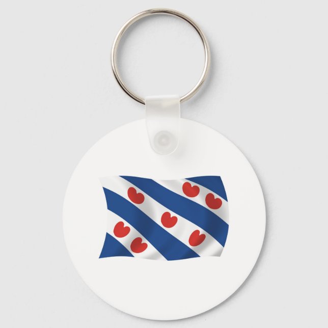 Chaveiro Pingente da Bandeira da Frísia (Frente)