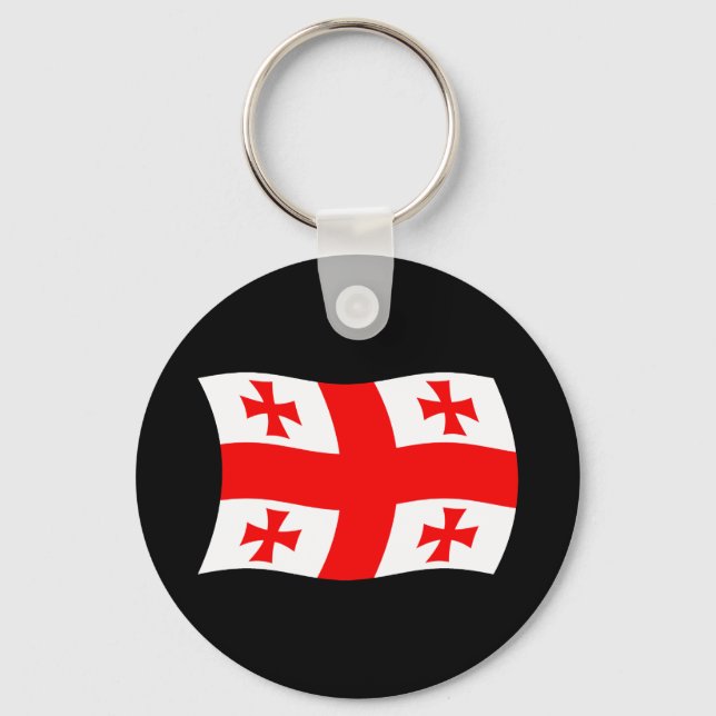 Chaveiro Pingente da Bandeira da Geórgia (Frente)