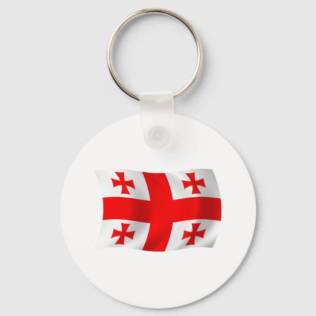 Chaveiro Pingente da Bandeira da Geórgia (Frente)