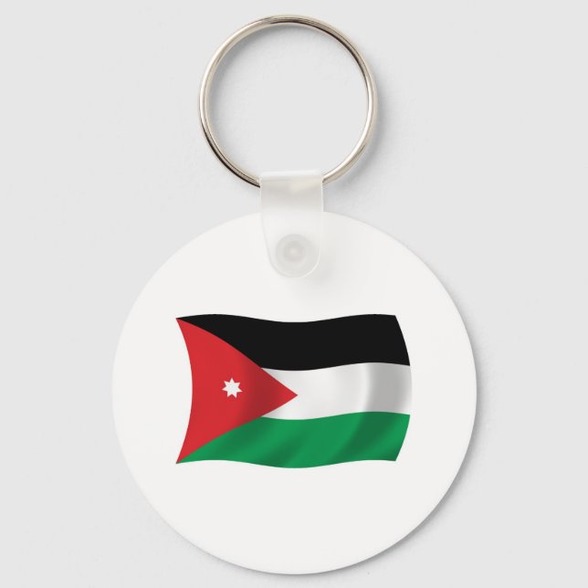 Chaveiro Pingente da Bandeira da Jordânia (Frente)