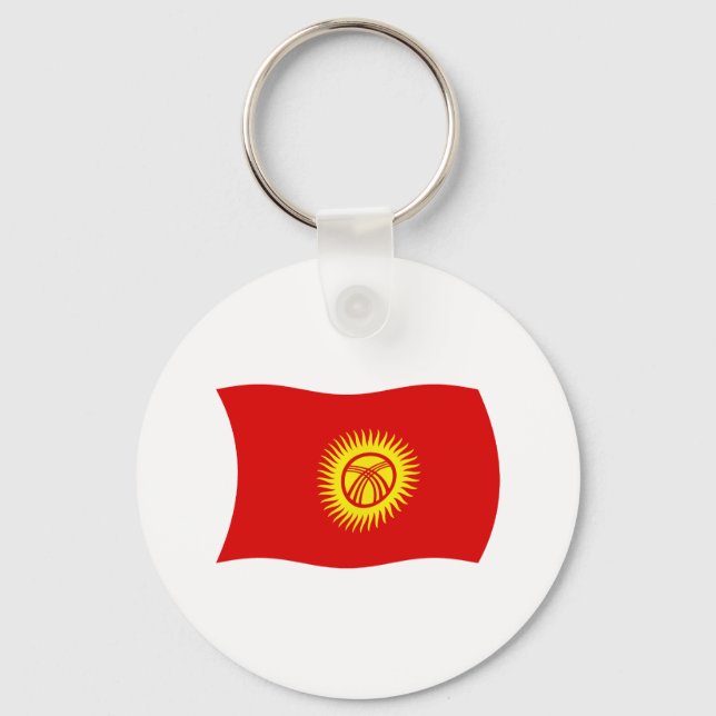 Chaveiro Pingente da Bandeira da República Quirguiz (Frente)