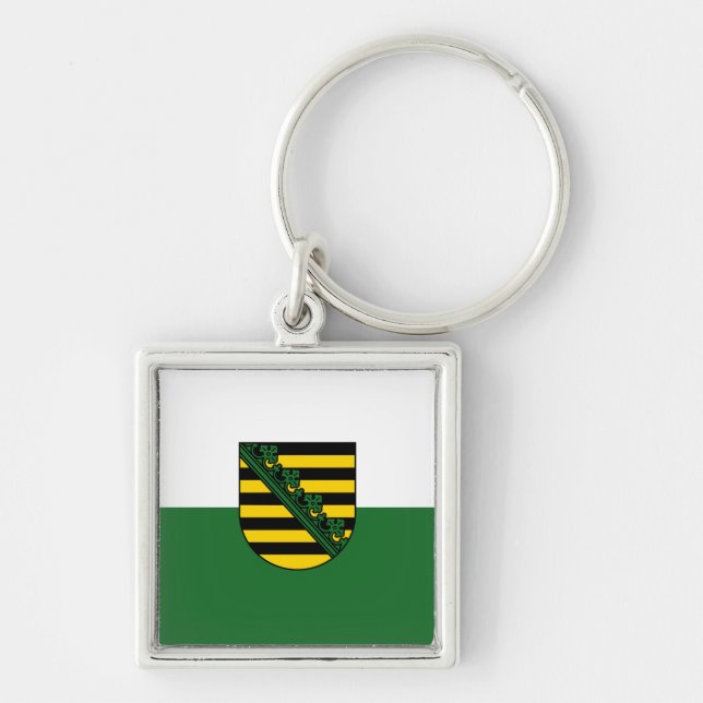 Chaveiro Pingente da Bandeira da Saxônia (Frente)