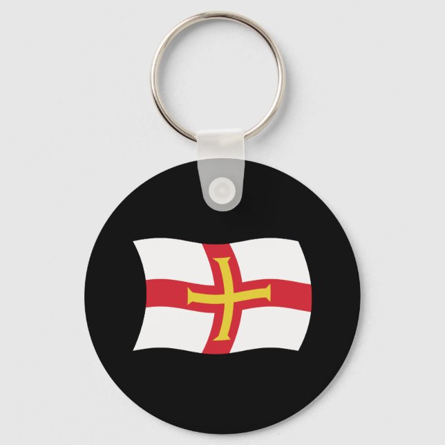 Chaveiro Pingente da Bandeira de Guernsey (Frente)
