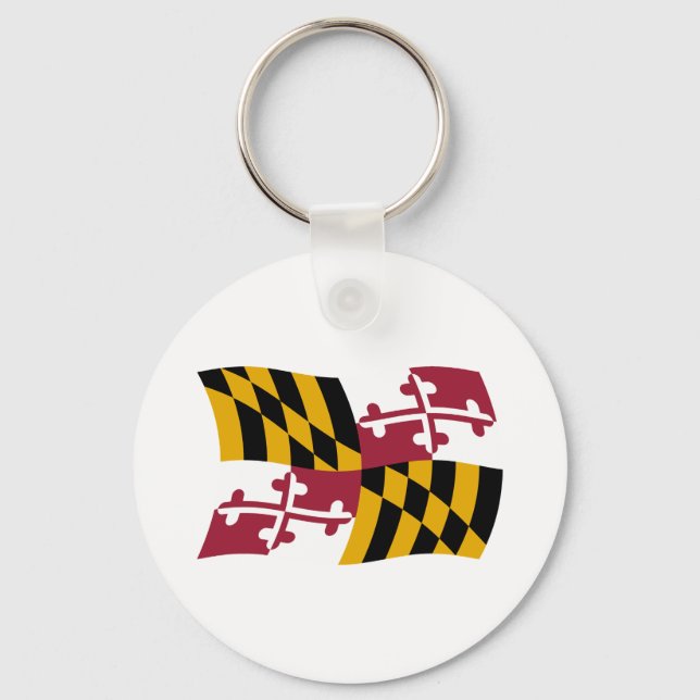 Chaveiro Pingente da Bandeira de Maryland (Frente)