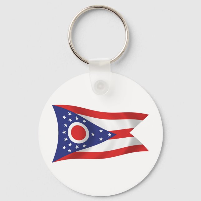 Chaveiro Pingente da Bandeira de Ohio (Frente)