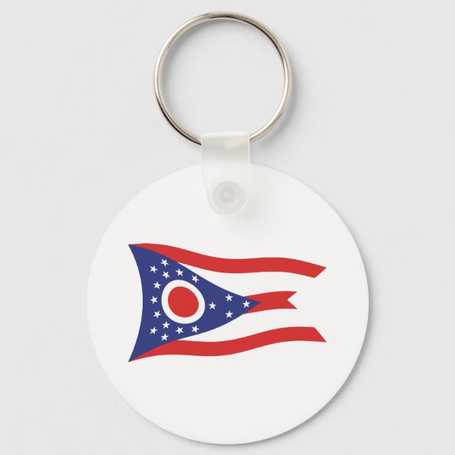 Chaveiro Pingente da Bandeira de Ohio (Frente)