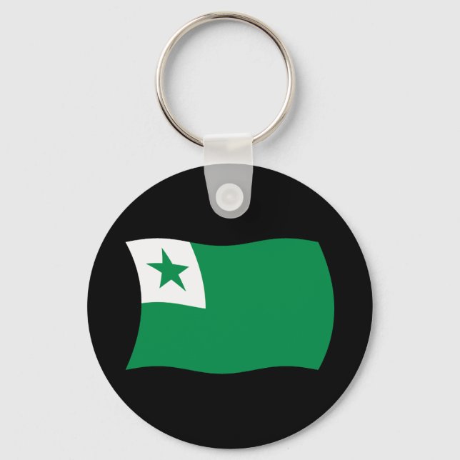 Chaveiro Pingente da Bandeira do Esperanto (Frente)