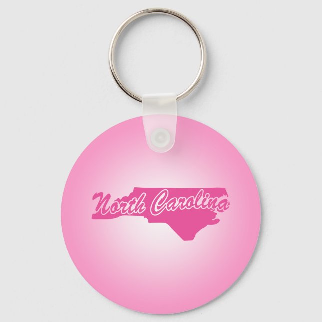 Chaveiro Pingente da Carolina do Norte Rosa (Frente)