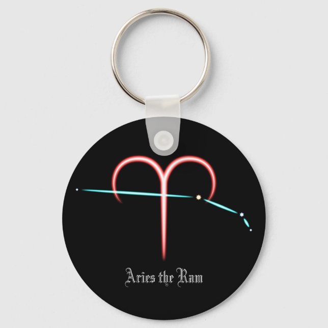 Chaveiro Pingente da Constelação do Zodíaco Áries (Frente)