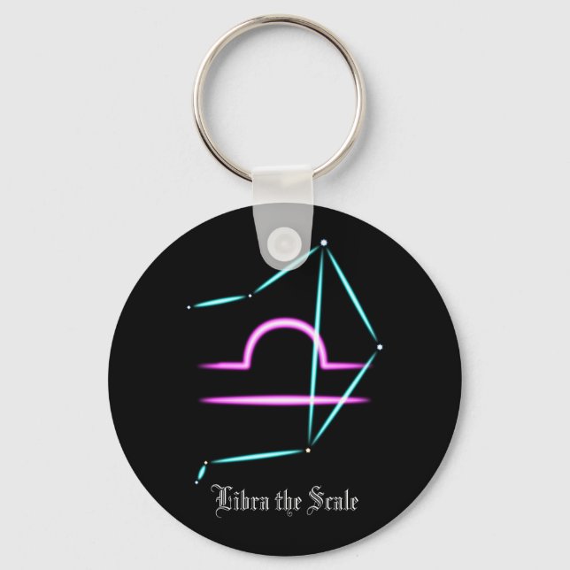 Chaveiro Pingente da Constelação do Zodíaco Libra (Frente)