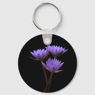 Chaveiro Pingente de Acrílico Flor de Lótus Roxa - Flo