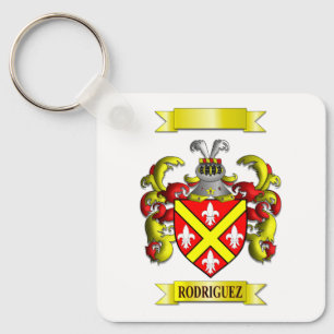 Chaveiro Pingente de alumínio escudo da família Rodriguez