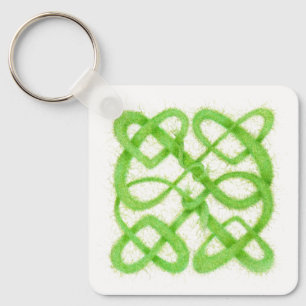 Chaveiro Pingente de alumínio quadrado GREEN CELTIC KNOT