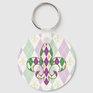 Chaveiro Pingente de Argyle do Mardi Gras