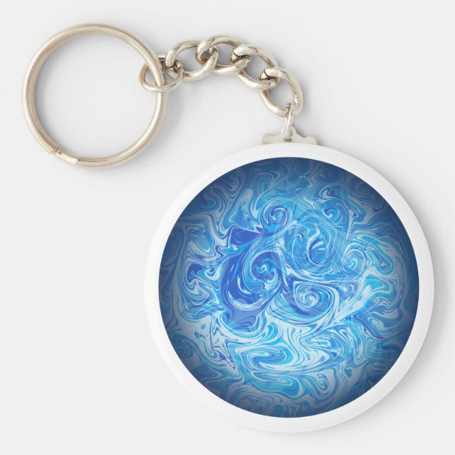 Chaveiro Pingente de Arte Fluido Calm Tide (Frente)