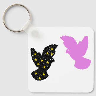 Chaveiro Pingente de aves – Símbolo de silhueta de duplo po
