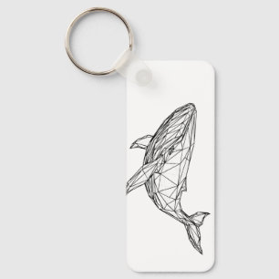 Chaveiro Pingente de Baleia Geométrica Minimalista