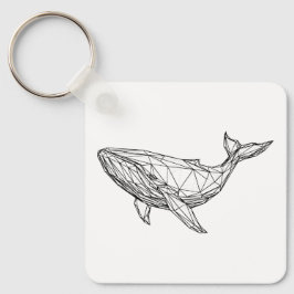 Chaveiro Pingente de Baleia Geométrica Minimalista
