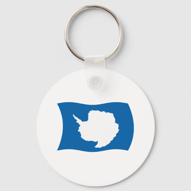 Chaveiro Pingente de Bandeira da Antártida (Frente)