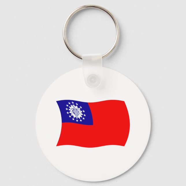 Chaveiro Pingente de Bandeira da Birmânia (Frente)