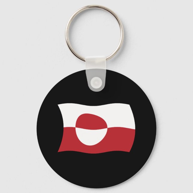 Chaveiro Pingente de Bandeira da Groenlândia (Frente)
