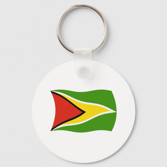 Chaveiro Pingente de Bandeira da Guiana (Frente)