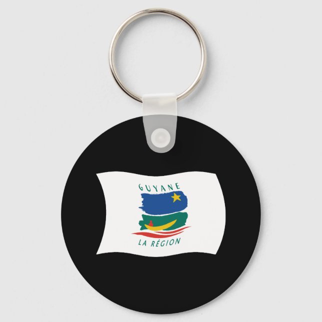 Chaveiro Pingente de Bandeira da Guiana Francesa (Frente)