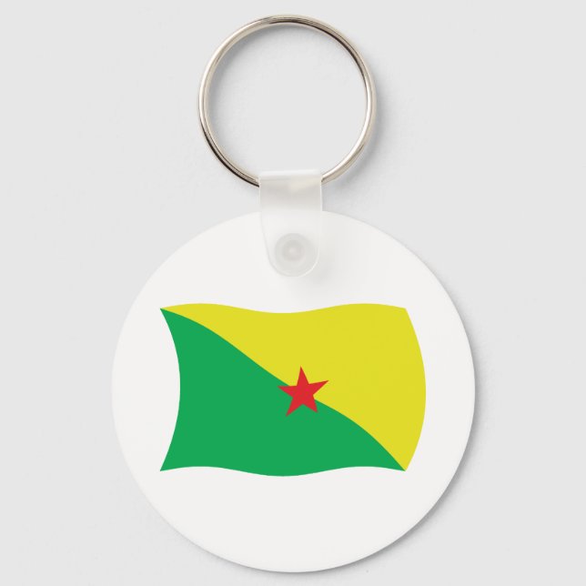 Chaveiro Pingente de Bandeira da Guiana Francesa (Frente)