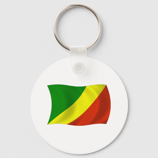 Chaveiro Pingente de Bandeira da República do Congo (Frente)