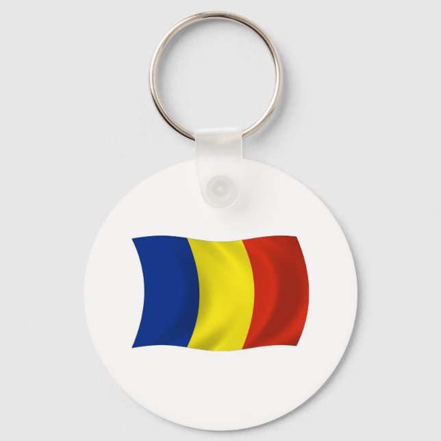 Chaveiro Pingente de Bandeira da Romênia (Frente)