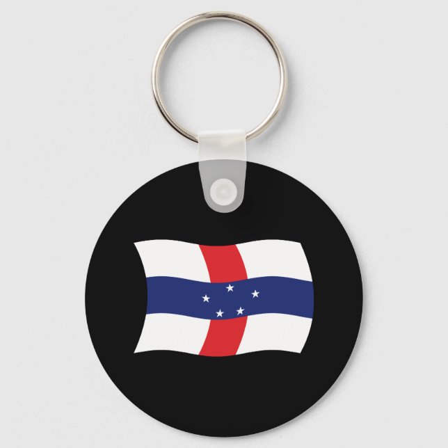 Chaveiro Pingente de Bandeira das Antilhas Holandesas (Frente)