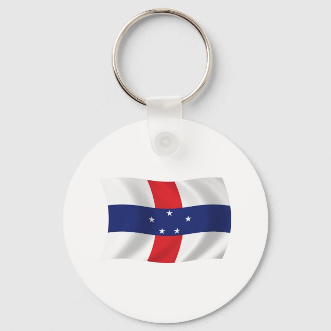 Chaveiro Pingente de Bandeira das Antilhas Holandesas (Frente)