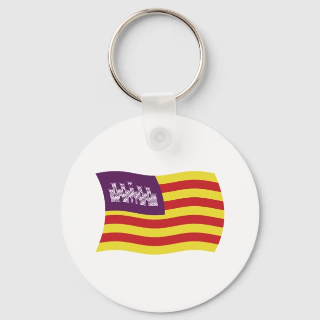 Chaveiro Pingente de Bandeira das Ilhas Baleares (Frente)
