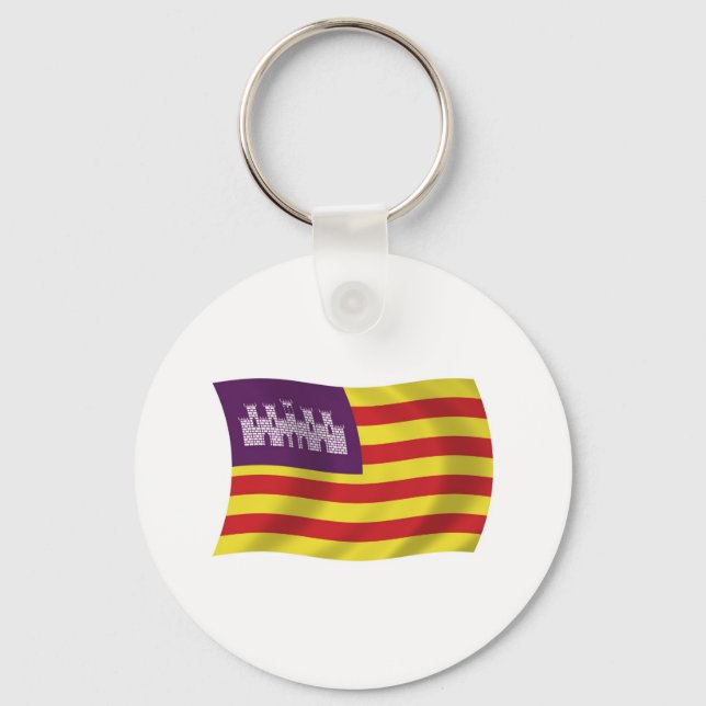 Chaveiro Pingente de Bandeira das Ilhas Baleares (Frente)