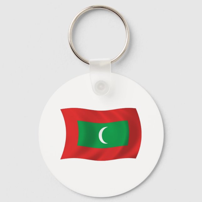 Chaveiro Pingente de Bandeira das Maldivas (Frente)