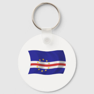 Chaveiro Pingente de Bandeira de Cabo Verde
