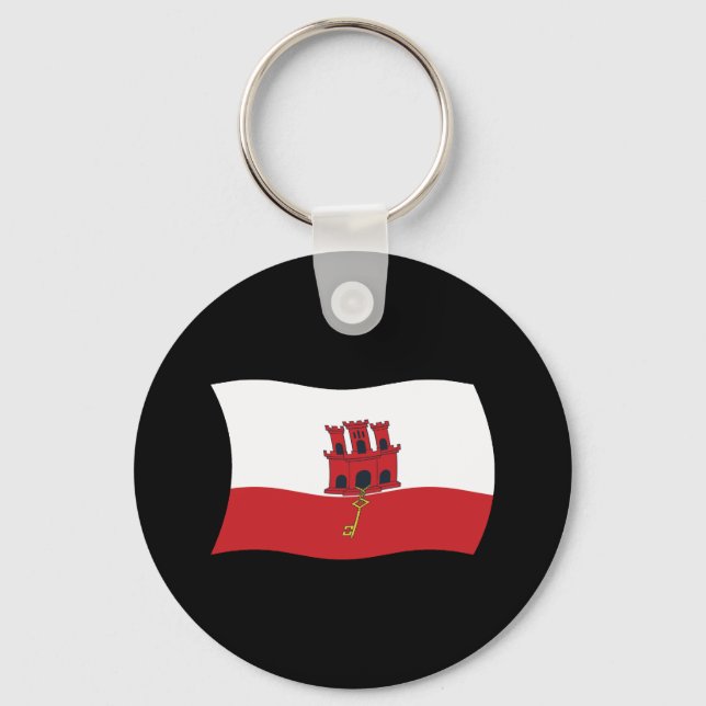 Chaveiro Pingente de bandeira de Gibraltar (Frente)