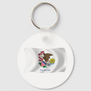 Chaveiro Pingente de Bandeira de Illinois