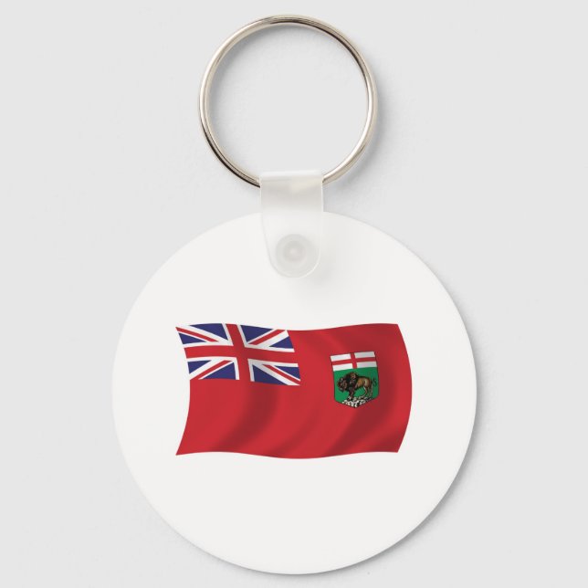 Chaveiro Pingente de Bandeira de Manitoba (Frente)