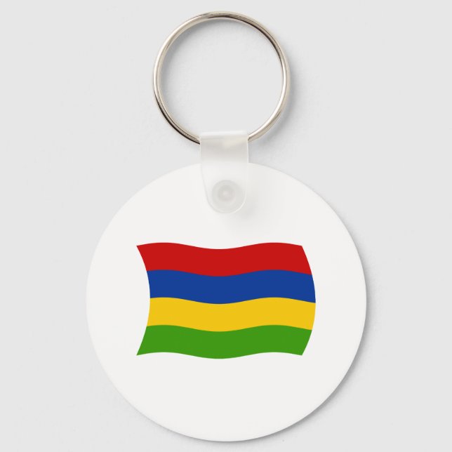 Chaveiro Pingente de Bandeira de Maurício (Frente)