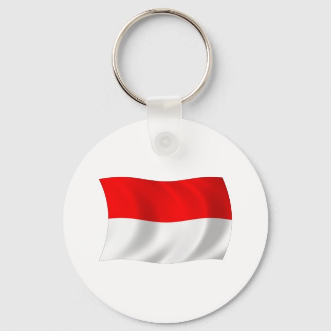 Chaveiro Pingente de Bandeira de Mônaco (Frente)