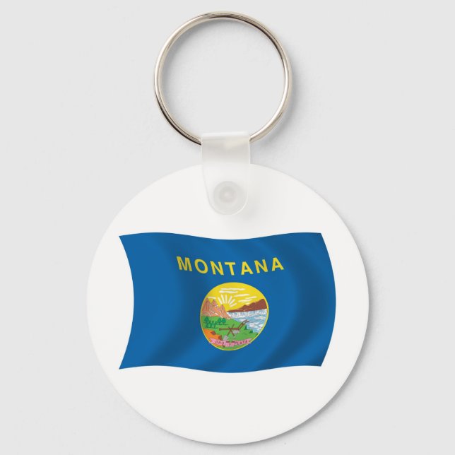 Chaveiro Pingente de Bandeira de Montana (Frente)