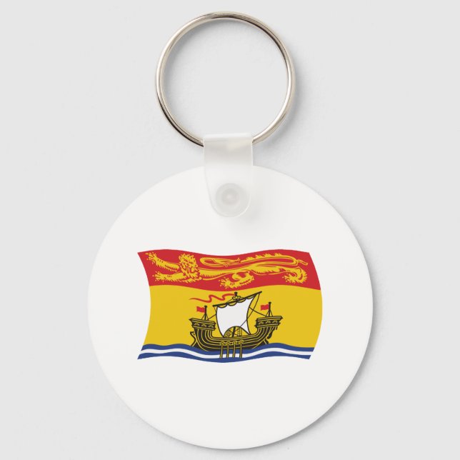 Chaveiro Pingente de Bandeira de New Brunswick (Frente)