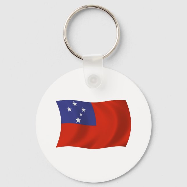 Chaveiro Pingente de Bandeira de Samoa (Frente)