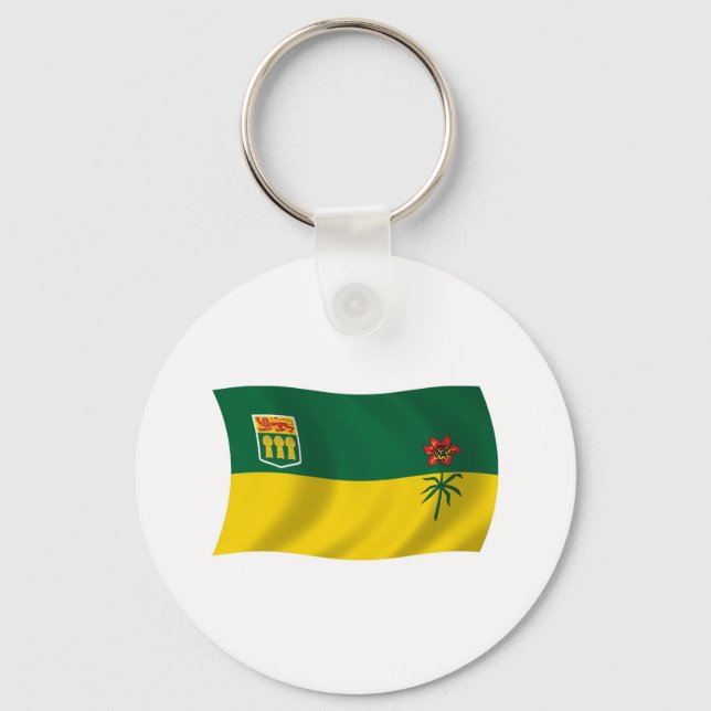 Chaveiro Pingente de Bandeira de Saskatchewan (Frente)