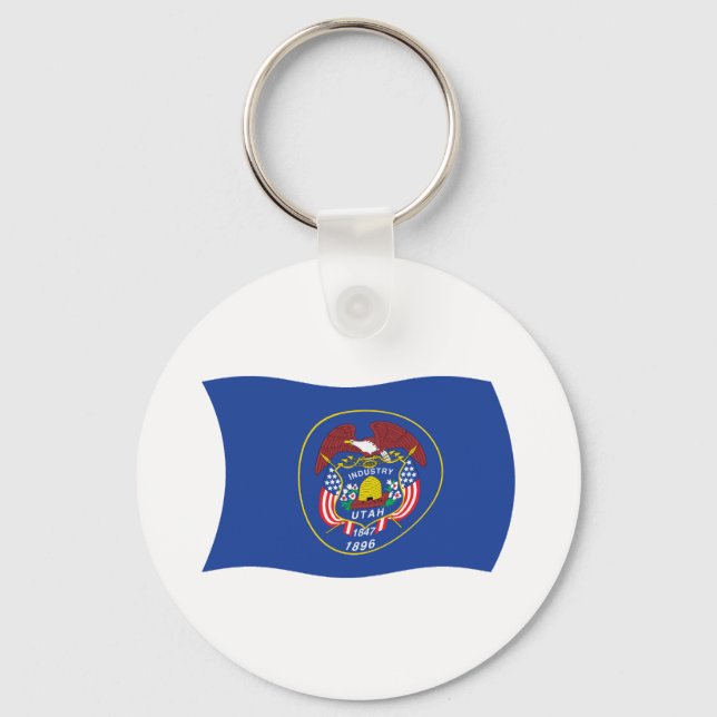 Chaveiro Pingente de Bandeira de Utah (Frente)