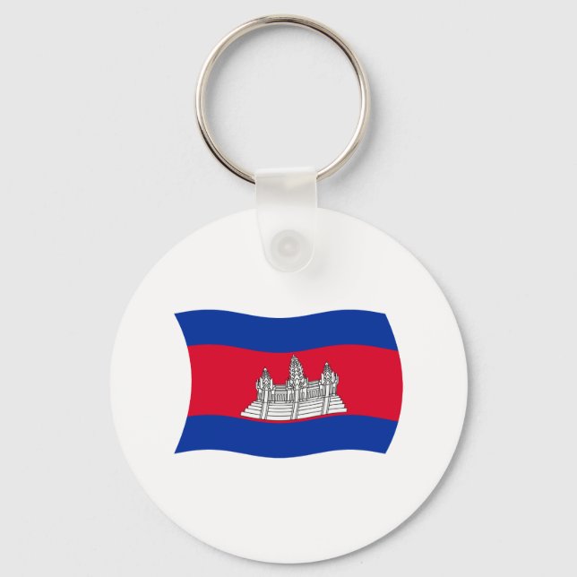 Chaveiro Pingente de Bandeira do Camboja (Frente)
