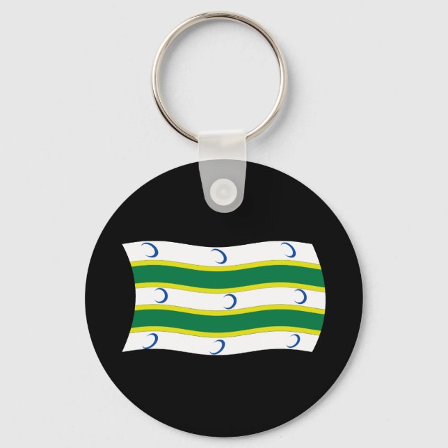 Chaveiro Pingente de Bandeira do Turcomenistão (Frente)